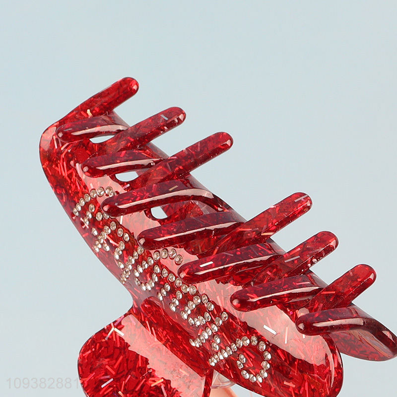Top selling red hai claw clips hair decoration