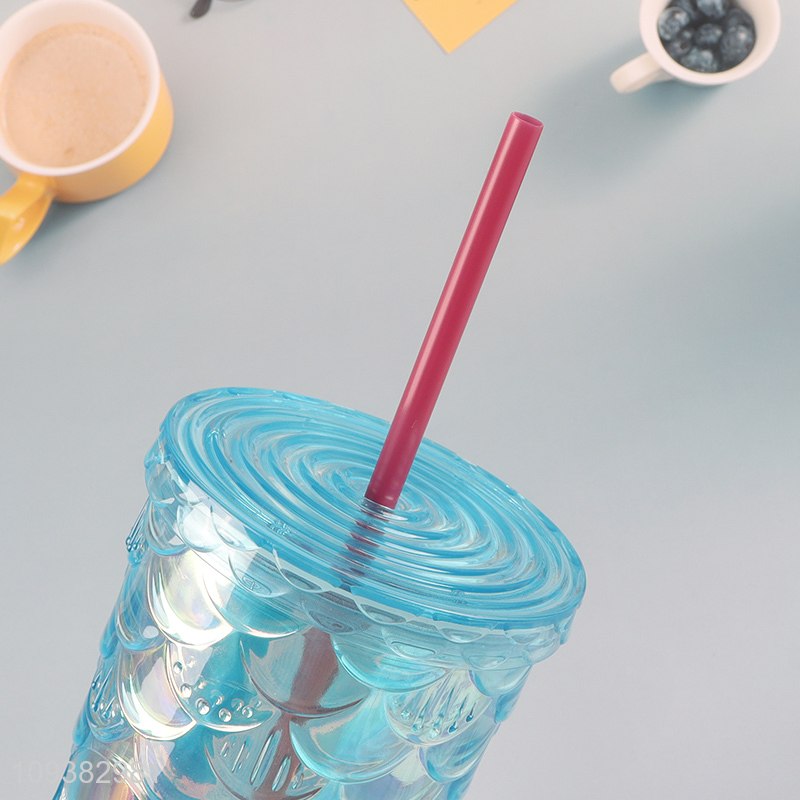 Cute plastic water bottle Tumbler with Straw