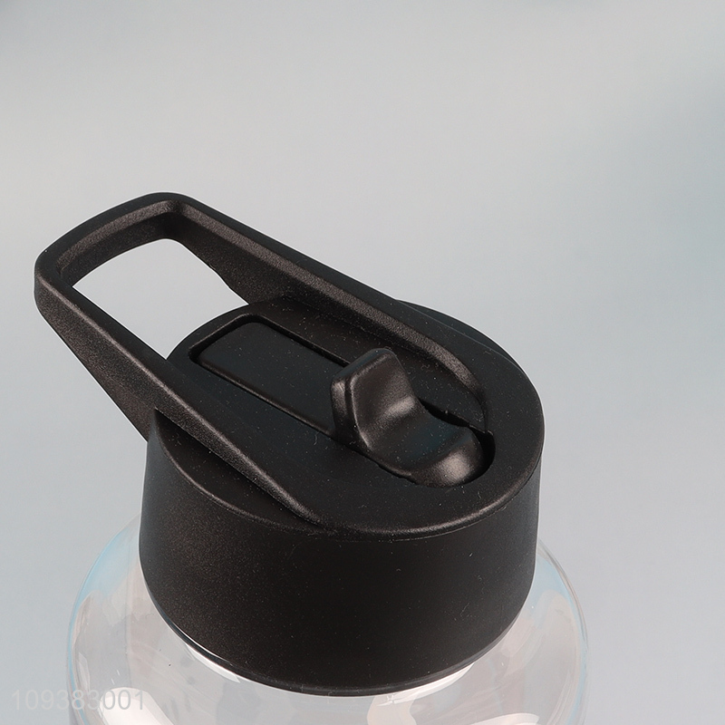 Large Capacity Clear Water Bottle with Black Lid