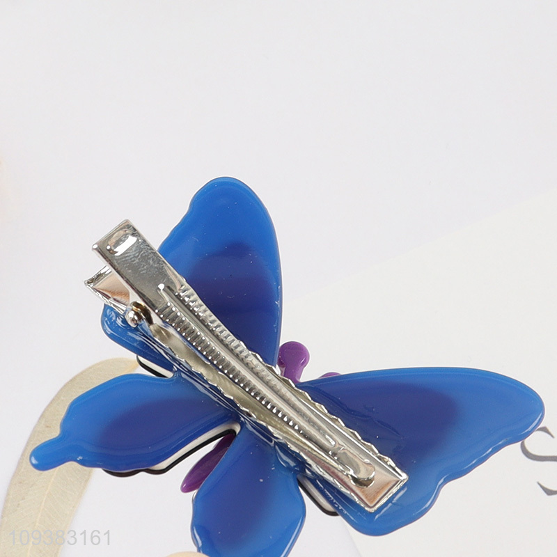 Good price Elegant Blue Butterfly Hair Barrette hair clip