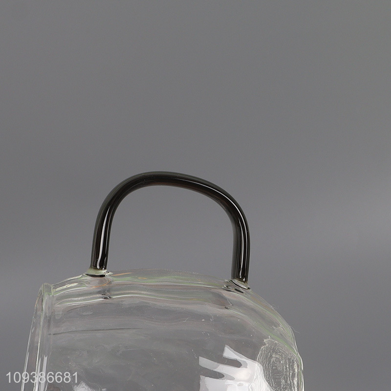 Low price glass water cup with handle