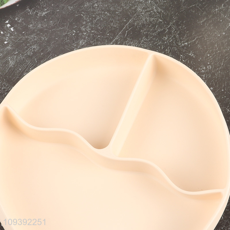 Good selling round 3compartment silicone tableware plate