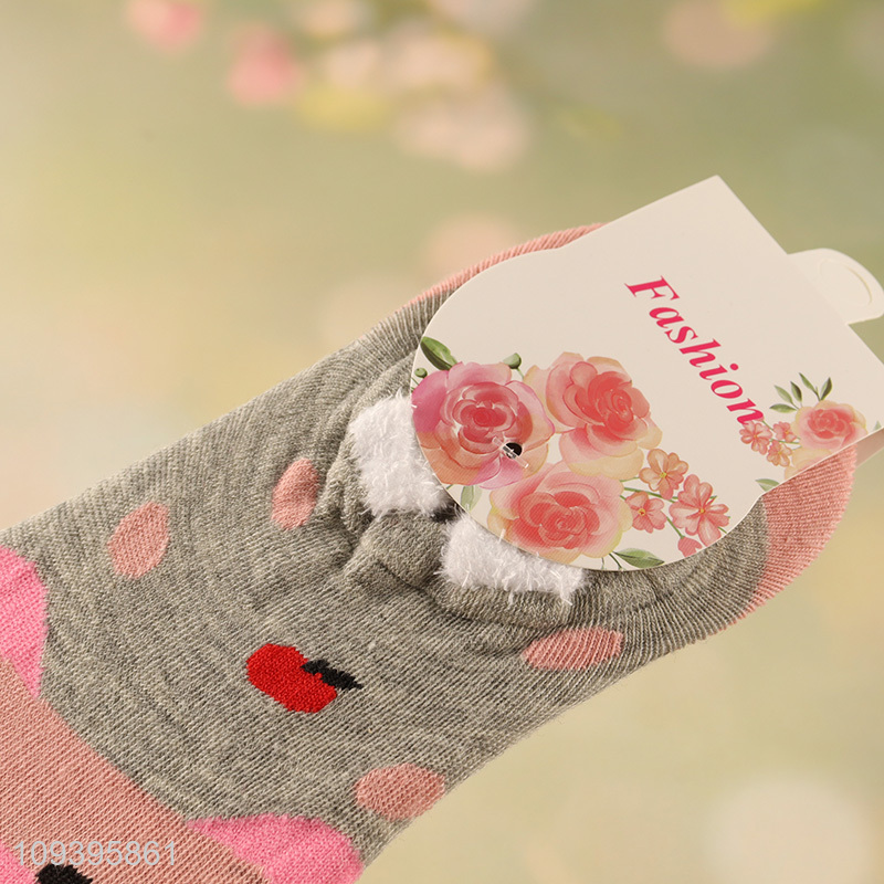 Good quality fun cartoon animal polyester boat socks