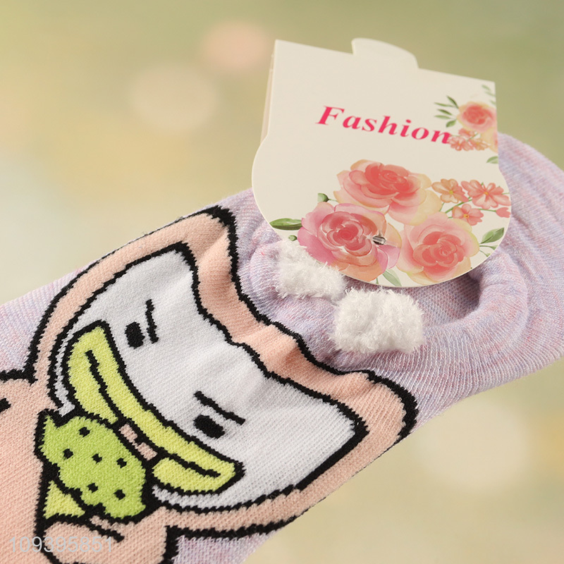 Good selling charming cartoon animal stretchy polyester liner socks