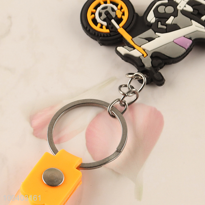 Good selling motorcycle pendant silicone key chain key rings