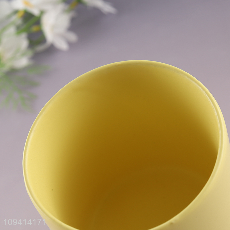 Low price yellow ceramic cup water cup with handle