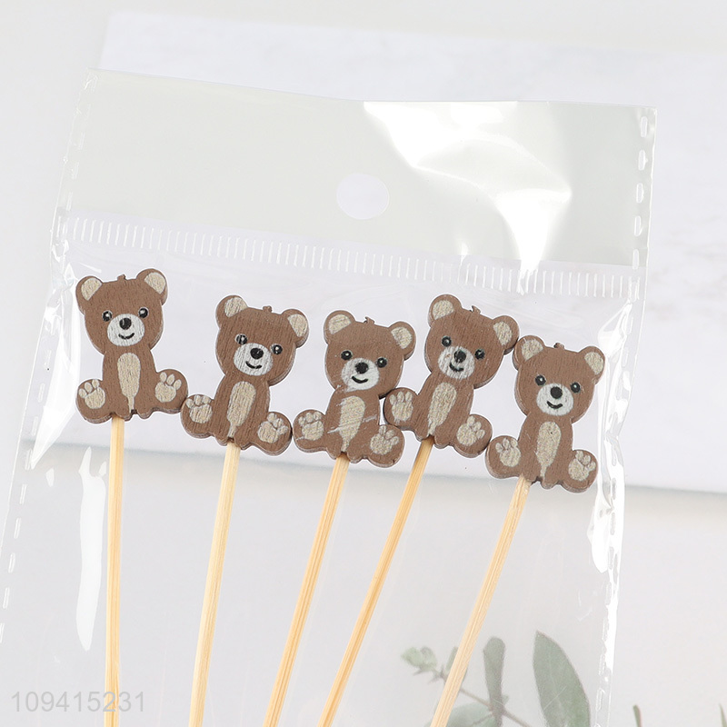 Top sale cartoon bear fruit picks food picks