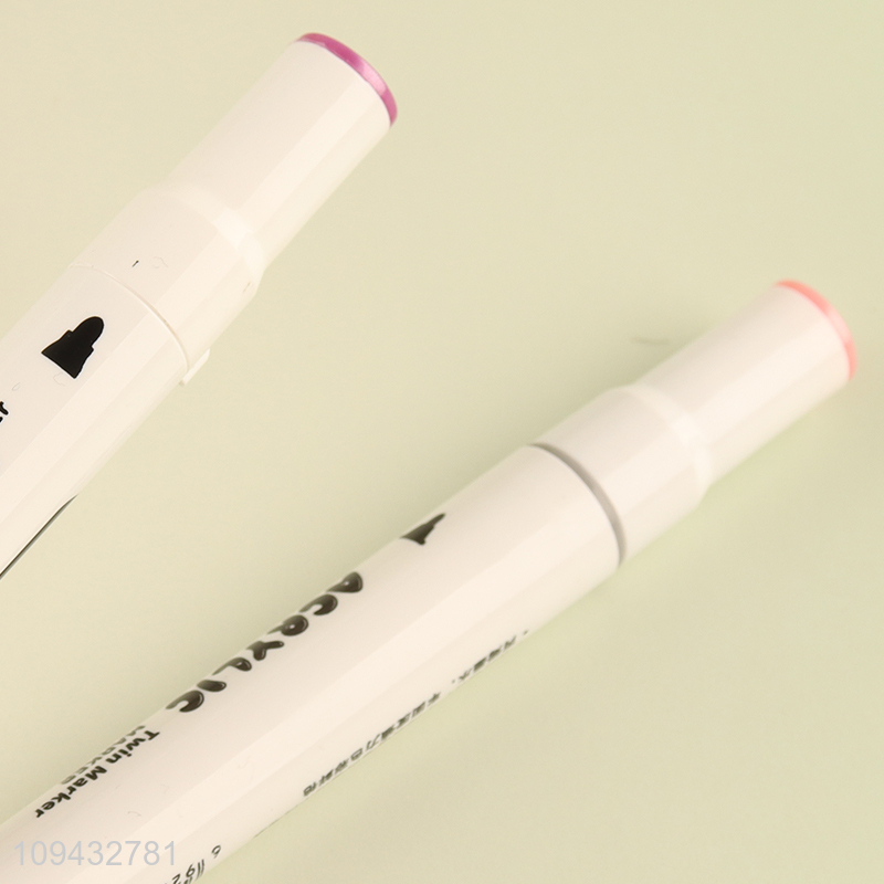 Low price dual tip acrylic marker pen set