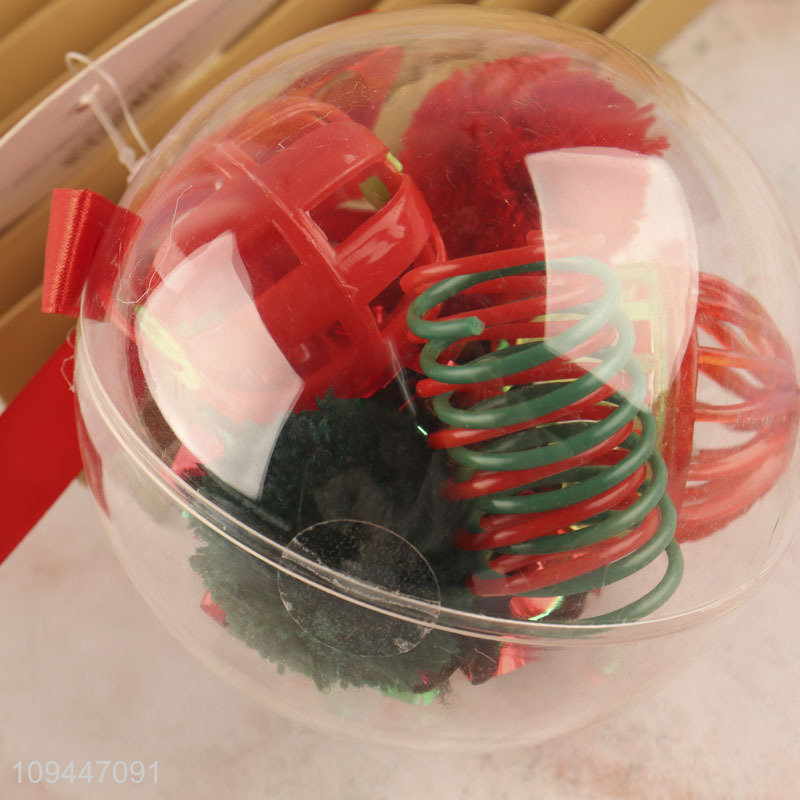 Top products christmas themed cat toy gift ball set