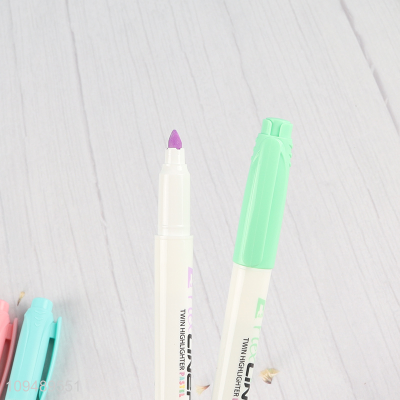 Wholesale dual tip pastel highlighter pens