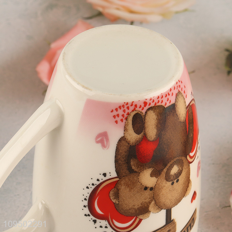 Factory direct sale bear printed water cup ceramic cup