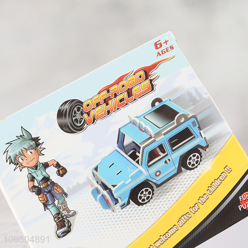Hot sale children 3d off-road vehicle puzzle toys