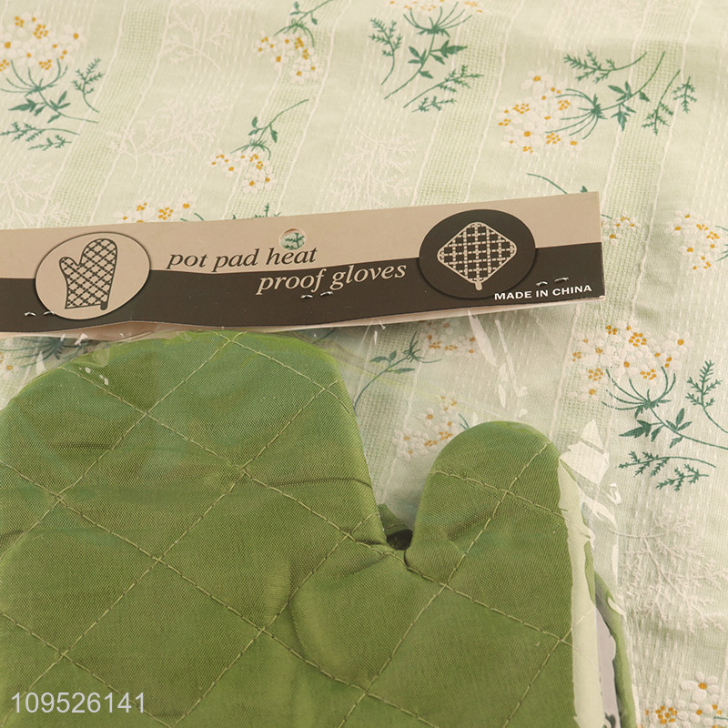 New style 2pcs oven mitts pot pad set for kitchen