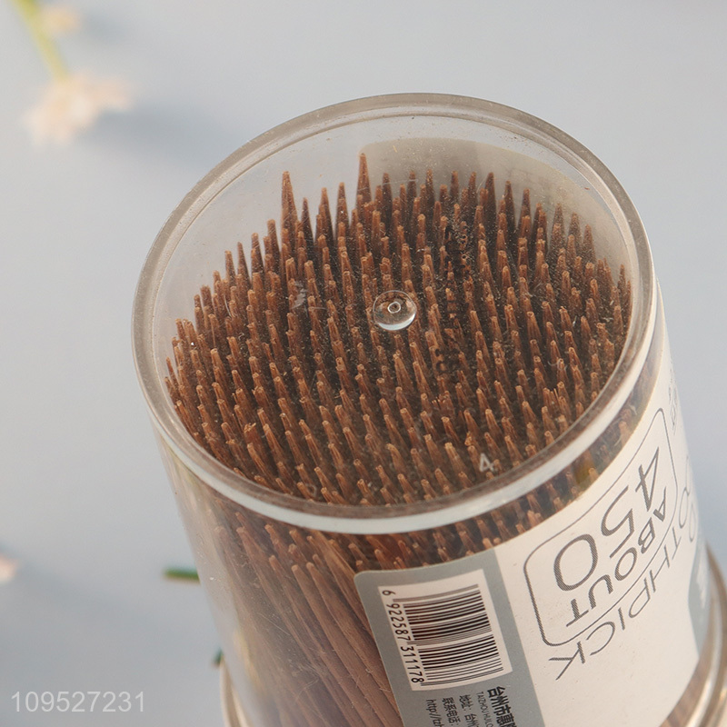 Top quality 450pcs carbonized bamboo toothpicks