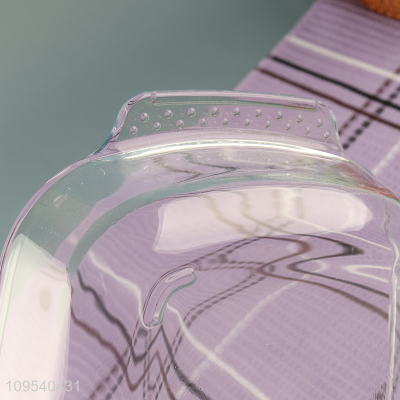 Low price clear glass tableware plate with handle