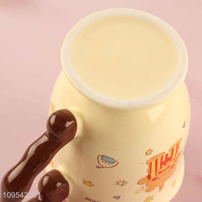 Low price cartoon bear ceramic water cup water mug